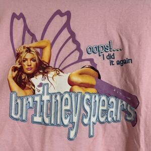 Britney Spears Size M Pink Butterfly Graphic Tee Oops I Did it Again 2025
